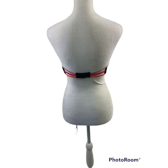 Victoria’s Secret Black Neon Strapless Bikini Top Size 32D - Picture 2 of 8